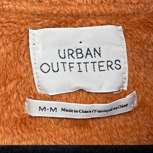 Urban Outfitters Women Sweater Orange Crop Fleece Mock Neck 1/2 Zip Boho Size M - Picture 6 of 11